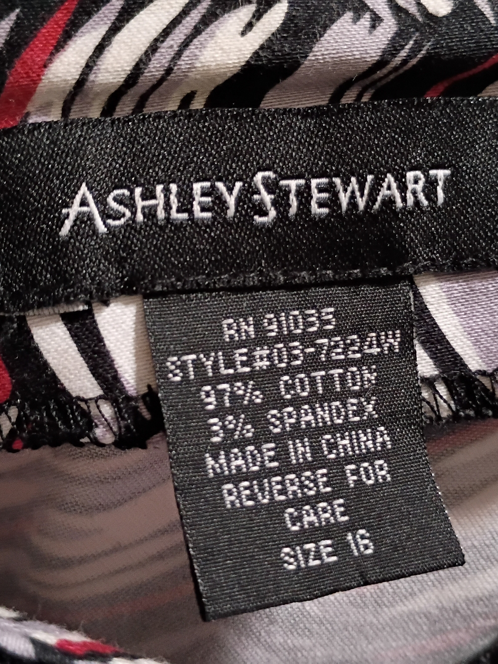 Ashley Stewart Black and Mauve Chevron Midi Skirt Size 16 - Picture 5 of 6